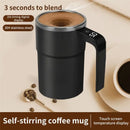 A005-Automatic Stirring Mug Electric Magnetic Self-Stirring Cup With Digital Display Lid For Coffee Tea Self-Mixing Function