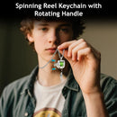 Fishing Enthusiast's Charm, Mini Spinning Reel Necklace, Rotating Handle Keychain, Bag Decor
