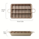 18 Grids Stainless Steel Loaf Pan Brownie Cake Pan With Dividers Non Stick Square Muffin Pan for Baking Brownie Cake Bakeware