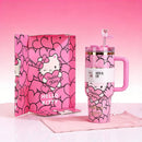 Sanrio Hello Kitty 40oz Quencher Tumbler With Handle Red Pink Portable Car Cup Anime Gift Merchandise For Fans In Stock