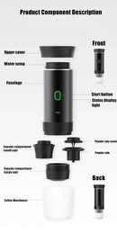 Wireless Electric Portable Espresso 3-in-1 Coffee Machine for Car & Home Camping Coffee Maker Capsule Powder Travel Coffee Maker