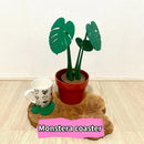 Monstera Coaster Plant 3D Printed Magnetic Green Leaf Drink Coasters Artificial Plant Ornament Indoor Home Decoration