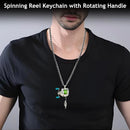 Fishing Enthusiast's Charm, Mini Spinning Reel Necklace, Rotating Handle Keychain, Bag Decor