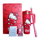 Sanrio Hello Kitty 40oz Quencher Tumbler With Handle Red Pink Portable Car Cup Anime Gift Merchandise For Fans In Stock