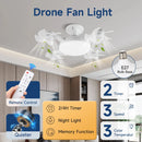 2026 New E27 Ceiling Fan Lamp Remote Control 110V 220V 3 Color Adjustable Modern Home Bedroom Living Room