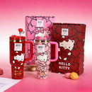 Sanrio Hello Kitty 40oz Quencher Tumbler With Handle Red Pink Portable Car Cup Anime Gift Merchandise For Fans In Stock