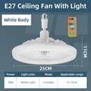 2026 New E27 Ceiling Fan Lamp Remote Control 110V 220V 3 Color Adjustable Modern Home Bedroom Living Room
