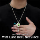 Fishing Enthusiast's Charm, Mini Spinning Reel Necklace, Rotating Handle Keychain, Bag Decor