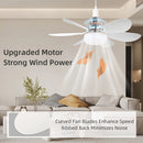 2026 New E27 Ceiling Fan Lamp Remote Control 110V 220V 3 Color Adjustable Modern Home Bedroom Living Room