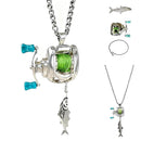 Fishing Enthusiast's Charm, Mini Spinning Reel Necklace, Rotating Handle Keychain, Bag Decor