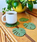 Monstera Coaster Plant 3D Printed Magnetic Green Leaf Drink Coasters Artificial Plant Ornament Indoor Home Decoration