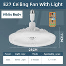 2026 New E27 Ceiling Fan Lamp Remote Control 110V 220V 3 Color Adjustable Modern Home Bedroom Living Room