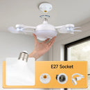 2026 New E27 Ceiling Fan Lamp Remote Control 110V 220V 3 Color Adjustable Modern Home Bedroom Living Room