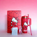 Sanrio Hello Kitty 40oz Quencher Tumbler With Handle Red Pink Portable Car Cup Anime Gift Merchandise For Fans In Stock