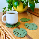 Monstera Coaster Plant 3D Printed Magnetic Green Leaf Drink Coasters Artificial Plant Ornament Indoor Home Decoration