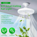 2026 New E27 Ceiling Fan Lamp Remote Control 110V 220V 3 Color Adjustable Modern Home Bedroom Living Room