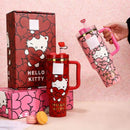 Sanrio Hello Kitty 40oz Quencher Tumbler With Handle Red Pink Portable Car Cup Anime Gift Merchandise For Fans In Stock