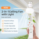 2026 New E27 Ceiling Fan Lamp Remote Control 110V 220V 3 Color Adjustable Modern Home Bedroom Living Room
