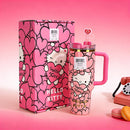 Sanrio Hello Kitty 40oz Quencher Tumbler With Handle Red Pink Portable Car Cup Anime Gift Merchandise For Fans In Stock